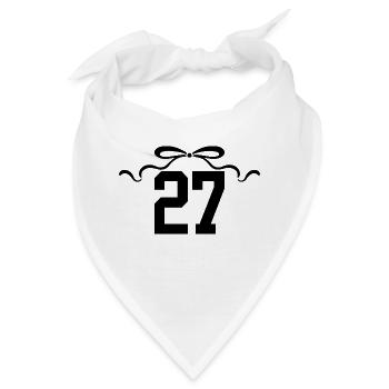 Nummer 27 Knoten - 27. Jahrestag - Bandana - Weiß - Vorne