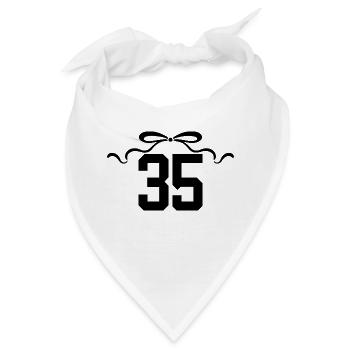 Nummer 35 Knoten - 35. Jahrestag - Bandana - Weiß - Vorne