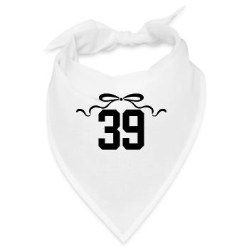 Nummer 39 Knoten - 39. Jahrestag - Bandana - Weiß - Vorne
