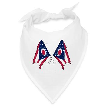 Zwei Flaggen durchquerten Ohio - Bandana - Weiß - Vorne