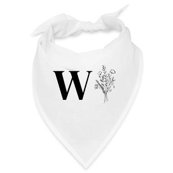 Minimalistisches Blumen-Lette - Bandana - Weiß - Vorne