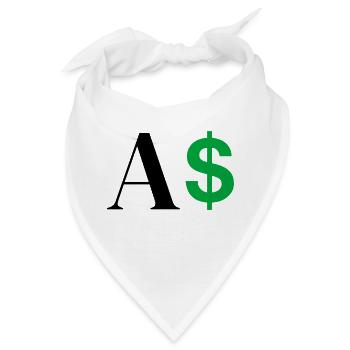 Dollar-Buchstabe - Bandana - Weiß - Vorne