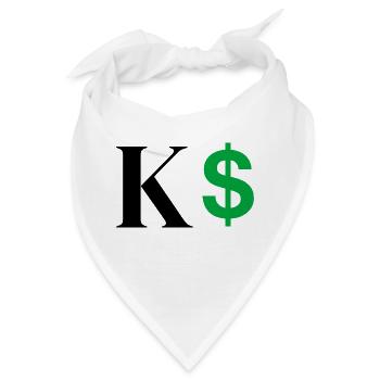 Buchstabe k Dollar - Bandana - Weiß - Vorne