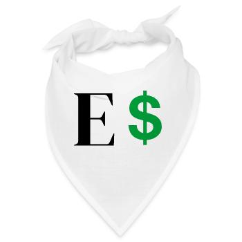 Buchstabe E Dollar - Bandana - Weiß - Vorne