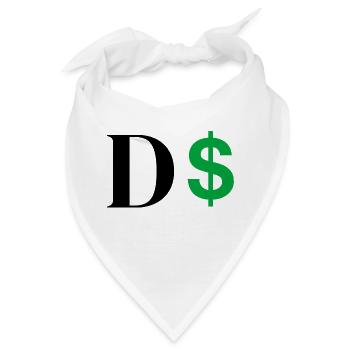 Dollar-Buchstabe - Bandana - Weiß - Vorne
