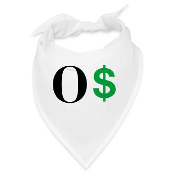 Buchstabe o Dollar - Bandana - Weiß - Vorne