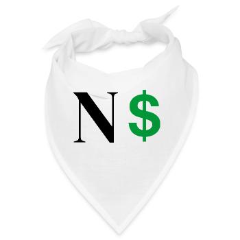 Buchstabe n Dollar - Bandana - Weiß - Vorne