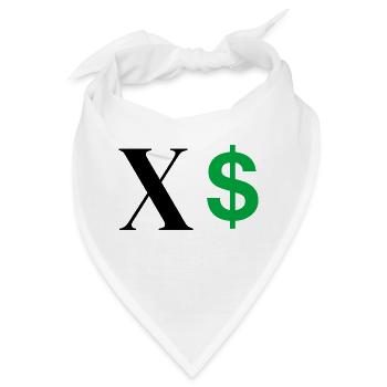 Buchstabe x Dollar - Bandana - Weiß - Vorne