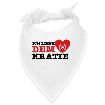 Ich Liebe Demokratie - Bandana - Weiß - Vorne