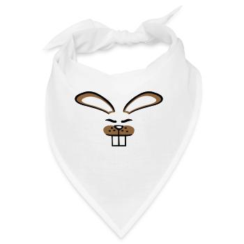 Hase Kaninchen Häschen Cartoon Kleintier niedlich - Bandana - Weiß - Vorne