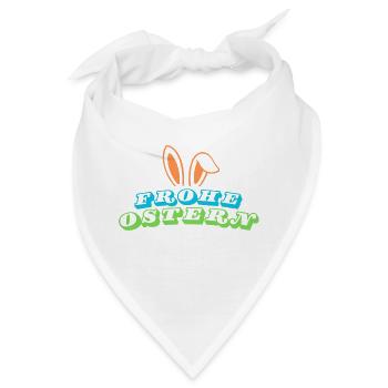Frohe Ostern - Design mit Hasenohren - Bandana - Weiß - Vorne