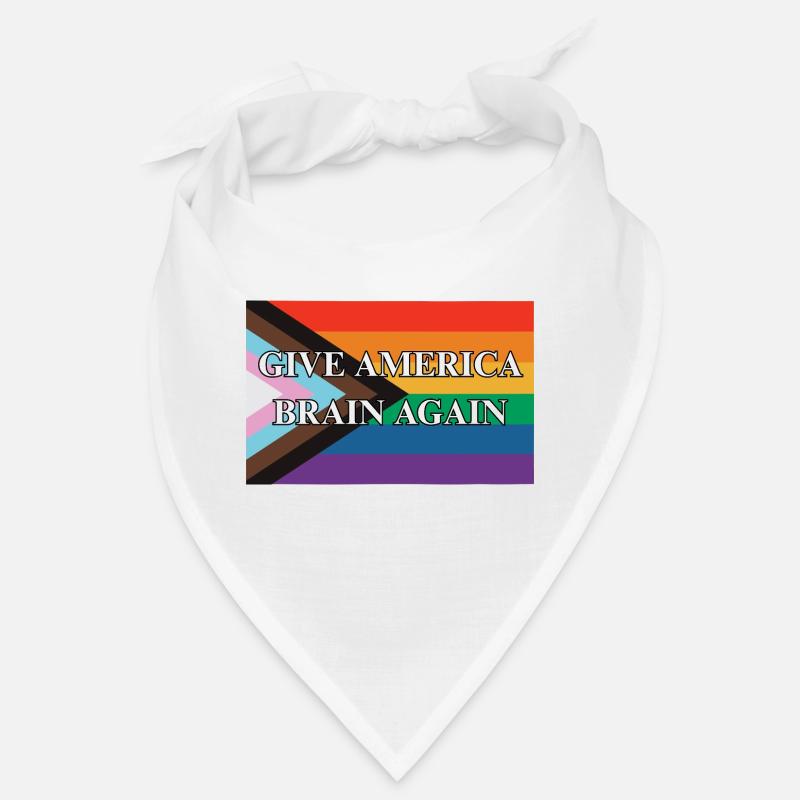 Give America Brain Again Progress Pride Flag Bandana