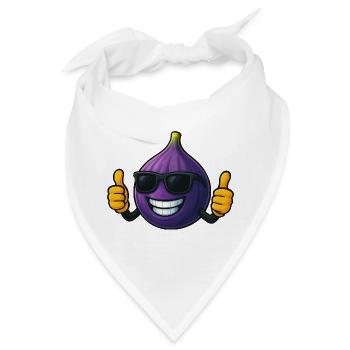 Coole süße Feige Cartoon Sommerfrüchte Freude - Bandana - Weiß - Vorne