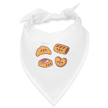 Süßes Croissant Apfelstrudel Dänisches Gebäck Palmier - Bandana - Weiß - Vorne
