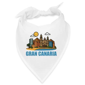 Farbige Stadtlandschaft von Gran Canaria - Bandana - Weiß - Vorne