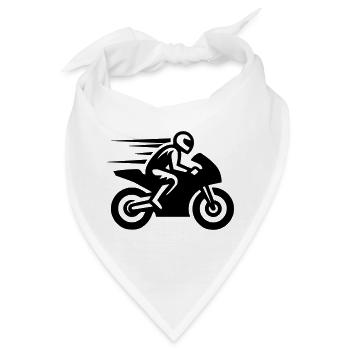 Rennmotorrad Motorradfahrer Motorrad Rennmaschine - Bandana - Weiß - Vorne