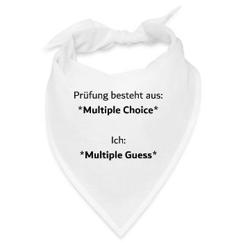 Unispruch "Multiple Choice" Geschenk, Studenten - Bandana - Weiß - Vorne