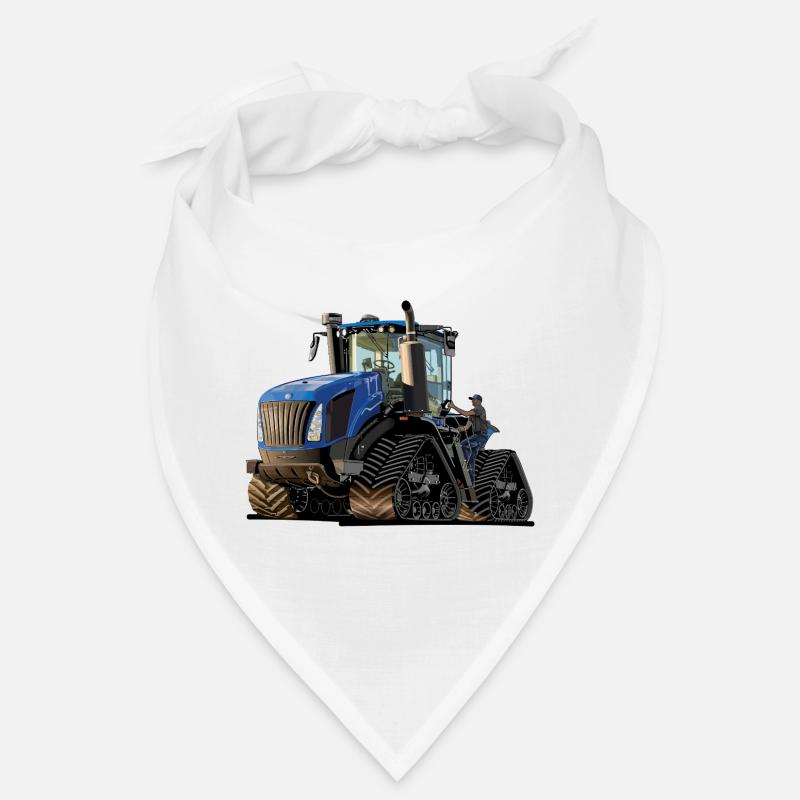 Traktor mit Raupenantrieb - Bandana - Weiß