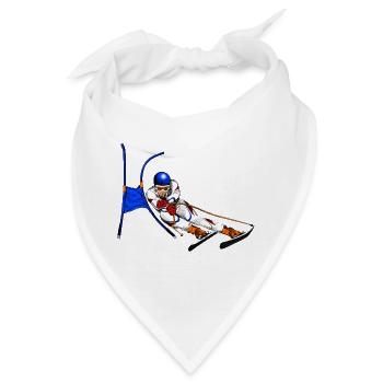 Alpine Skier im Torbogenflug - Bandana - Weiß - Vorne