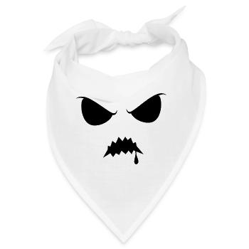 Gruselige Halloween Silhouette Schatten finstere  - Bandana - Weiß - Vorne
