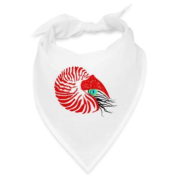 Perlboot, Ammonit, Kopffüßer, Nautilus - Bandana - Weiß - Vorne