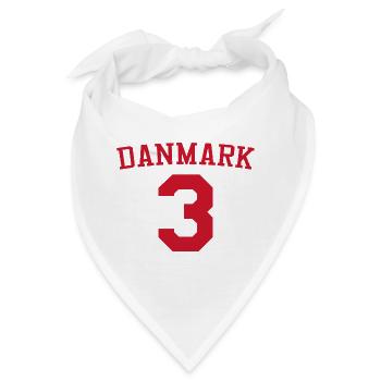Dänemark 3 – Rotes Sportdesign - Bandana - Weiß - Vorne