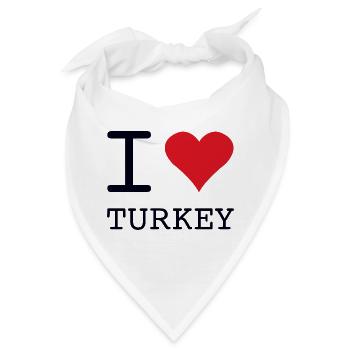 I love Turkey Türkei - Bandana - Weiß - Vorne