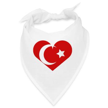 Herzförmige türkische Flagge - Bandana - Weiß - Vorne