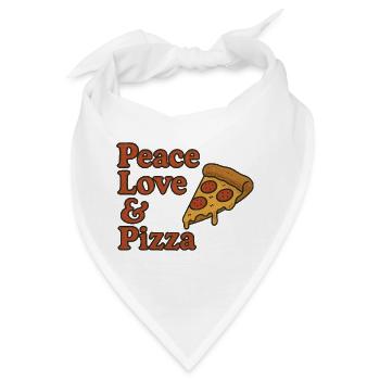 Peace Love Pizza Graphic Tee - Bandana - Weiß - Vorne