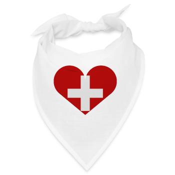 Schweizer Flagge - Bandana - Weiß - Vorne