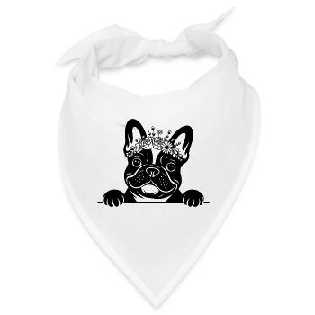 Französische Bulldogge - Bandana - Weiß - Vorne