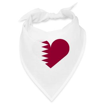 Katar-Herzflagge - Bandana - Weiß - Vorne