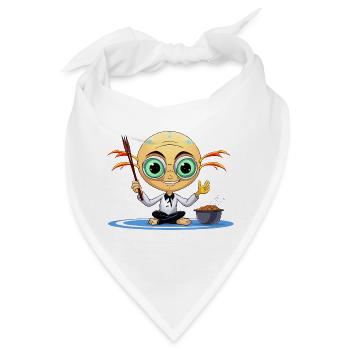 Zen-Außerirdischer Meditierer - Bandana - Weiß - Vorne