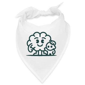 Friendly Cloud Duo Illustration - Bandana - Weiß - Vorne