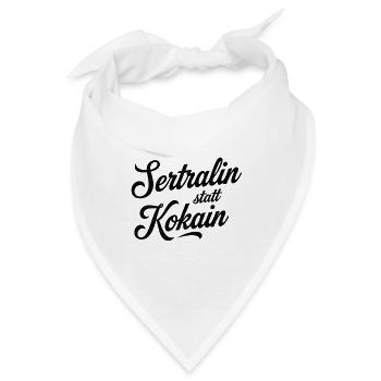 Sertralin statt Kokain - Retro Statement T-Shirt - Bandana - Weiß - Vorne