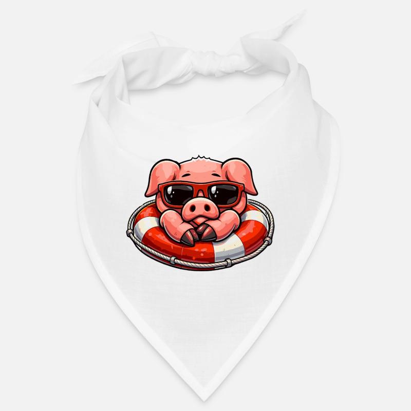 Cooles Schwein im Rettungsring  Bandana