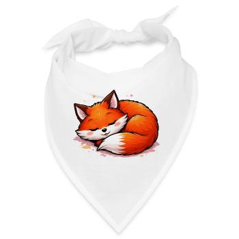 Schlafender Fuchs - Bandana - Weiß - Vorne