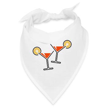2 Cocktailgläser / Cocktail / Martini + (Orange) - Bandana - Weiß - Vorne