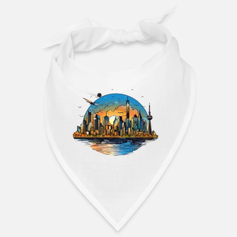 Sunset Skyline Reflection Bandana