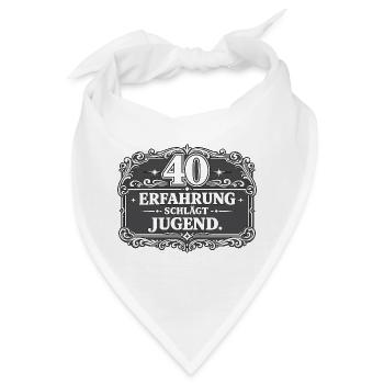 40 Jahre Erfahrung schlägt Jugend Ornament - Bandana - Weiß - Vorne