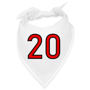 20. 20. JAHRESTAG. 20-JÄHRIGES JUBILÄUM. 20 JAHRE. - Bandana - Weiß - Vorne