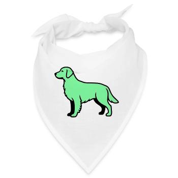 Labrador Retriever Silhouette - Bandana - Weiß - Vorne