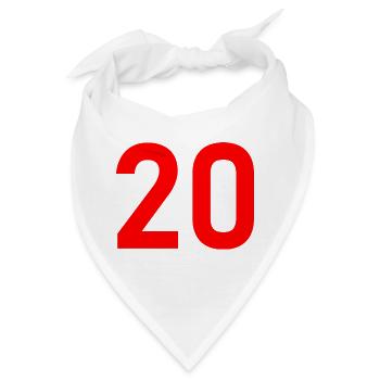 20. 20. JAHRESTAG. 20-JÄHRIGES JUBILÄUM. 20 JAHRE. - Bandana - Weiß - Vorne