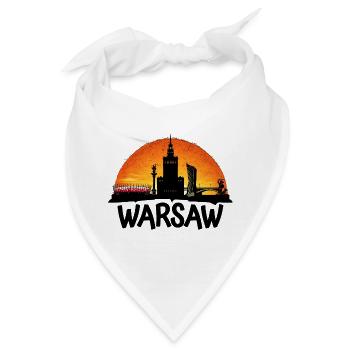 Sonnenuntergang über Warschau - Bandana - Weiß - Vorne