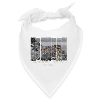 Cinque Terre Vernazza in Italien Vintage Souvenir - Bandana - Weiß - Vorne