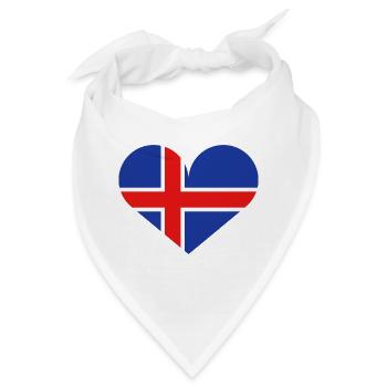 Isländische herzförmige Flagge - Bandana - Weiß - Vorne