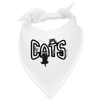 Katzen, die vom Rand hervorlugen - Bandana - Weiß - Vorne