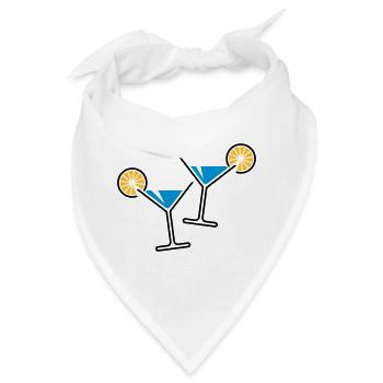 2 Cocktailgläser (Hellblau) - Bandana - Weiß - Vorne