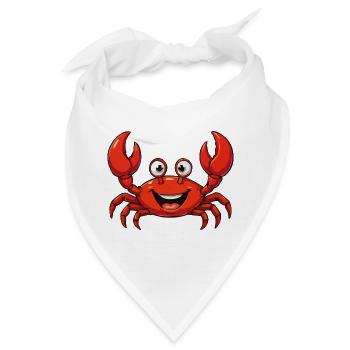 Fröhliche rote Krabbe Cartoon - Bandana - Weiß - Vorne