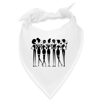 Frauen Party Gruppe - Bandana - Weiß - Vorne